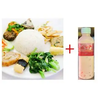 Hình ảnh COMBO 18 CƠM THẬP CẨM ( LỚN ) + TRÀ SỮA DÂU