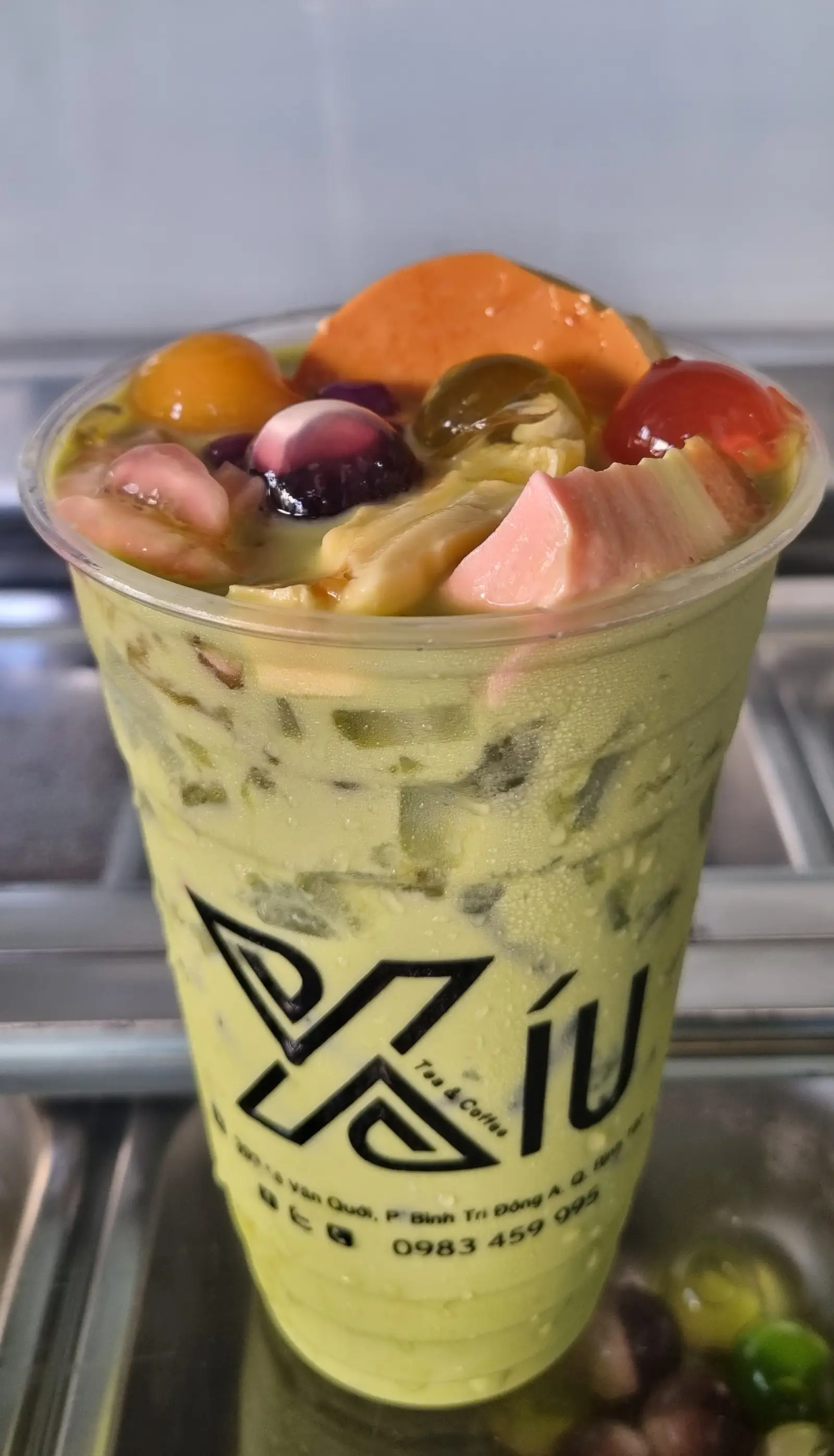 Hình ảnh Trà Sữa Thái Xanh Full Topping