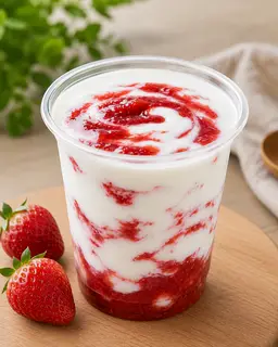 Hình ảnh sữa chua dâu
