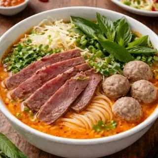 Hình ảnh bún thái bò cá viên 