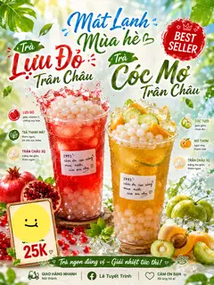 Hình ảnh Trà Lựu Đỏ Mâm Xôi