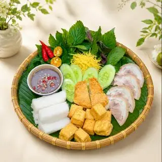 Hình ảnh Bún đậu thịt chả cốm +tặng 1 nước