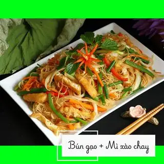 Hình ảnh Bún gạo + mì xào chay
