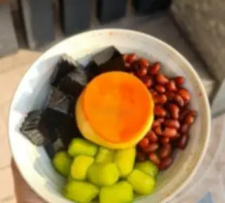 Hình ảnh Chè flan sương sáo đậu đỏ