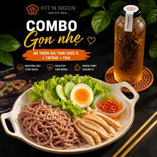 Hình ảnh GỌN NHẸ (mì trộn gà thái size S + trứng + trà)