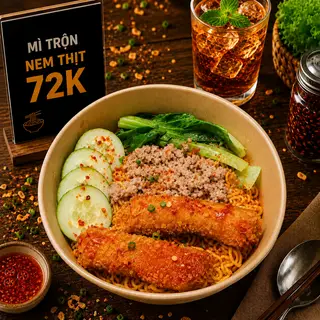 Hình ảnh Mì Trộn Nem Thịt + Ly Nước Tự Chọn 235ml