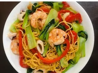 Hình ảnh mì xào hải sản
