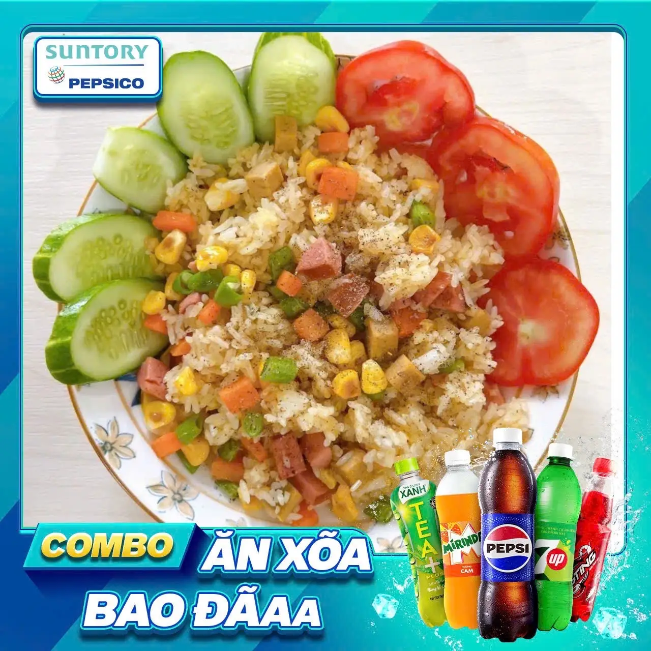 Hình ảnh Cơm Chiên Dương Châu Chay + Pepsi