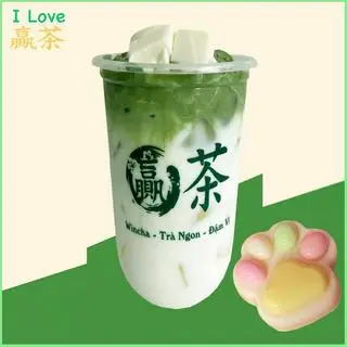 Hình ảnh Sữa Tươi Matcha FullTopping Size L + Miếng Phô Mai Jerry Lớn