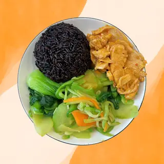 Hình ảnh Cơm gạo lứt đen Điện Biên gà chua ngọt