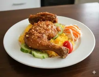 Hình ảnh Cơm đùi góc tư mắm tỏi