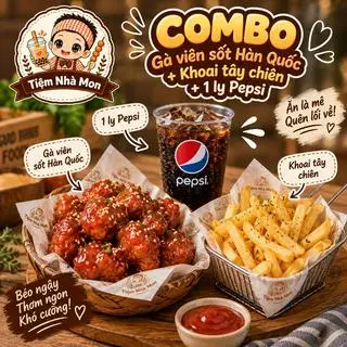 Hình ảnh COMBO 2 : Gà viên sốt HQ + khoai tây chiên + 1 ly pepsi