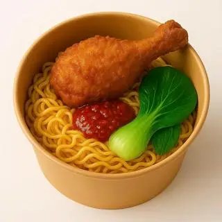 Hình ảnh Mì trộn Sa tế gà giòn