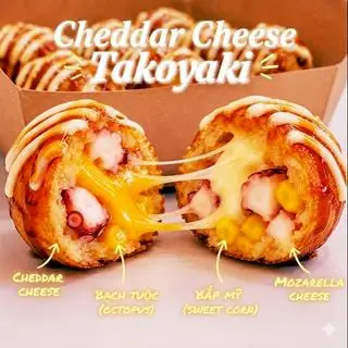 Hình ảnh Cheddar Cheese Takoyaki 8 viên ( Cheese mix )