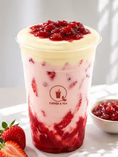 Hình ảnh sữa dâu kem phô mai mặn (L)