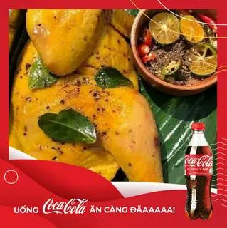 Hình ảnh gà ủ muối 1 con + xôi + coca