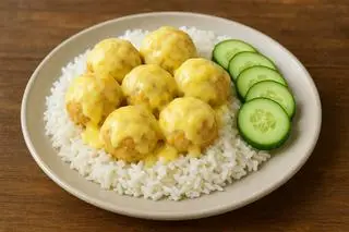 Hình ảnh Cơm gà viên sốt phô mai