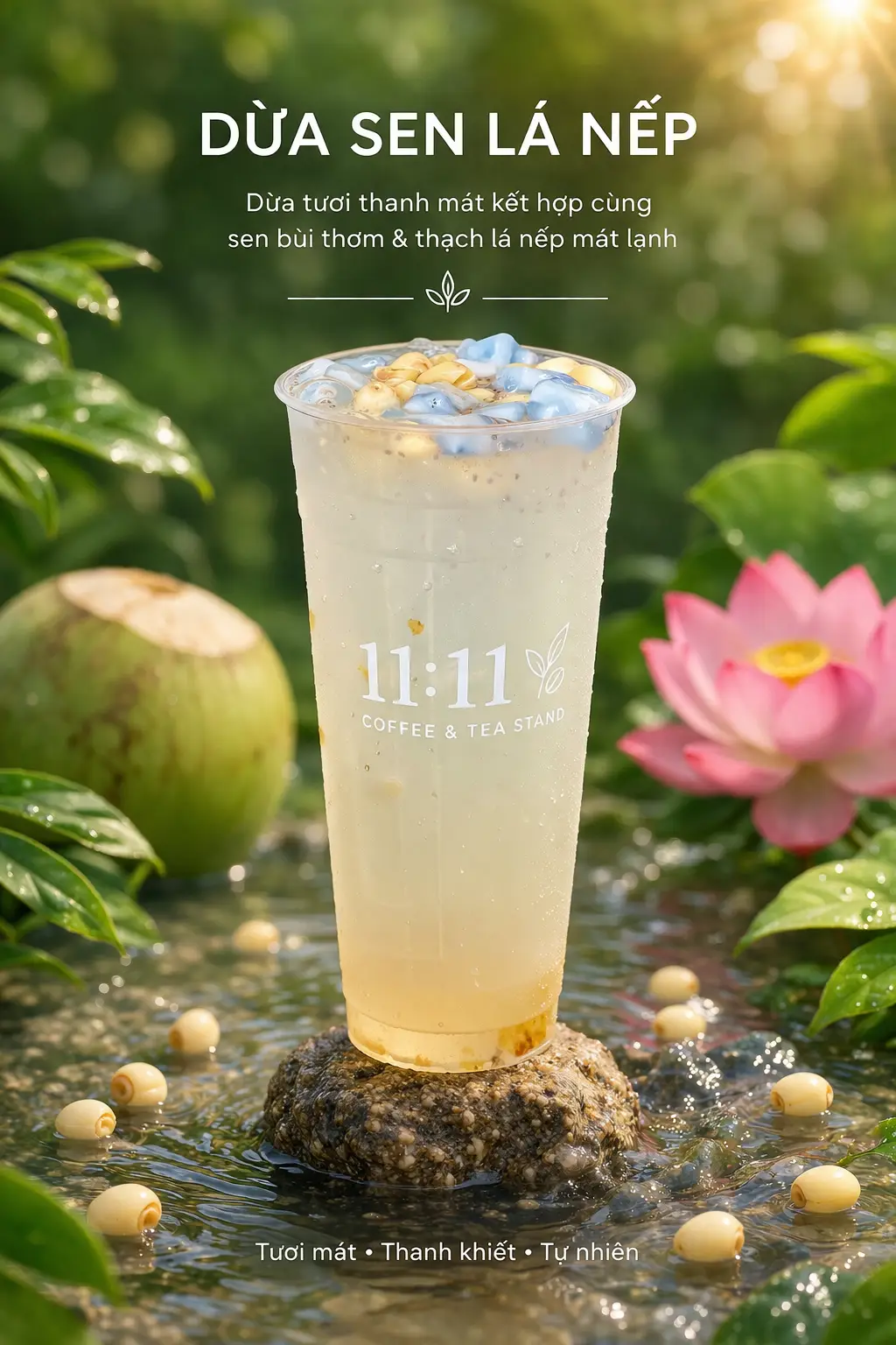 Hình ảnh Dừa Sen Lá Nếp