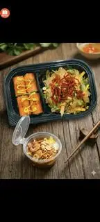 Hình ảnh mix bánh tráng cuốn và bánh tráng trộn