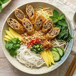 Hình ảnh bún chả giò 
