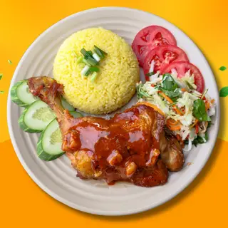 Hình ảnh Cơm gà sốt mắm tỏi