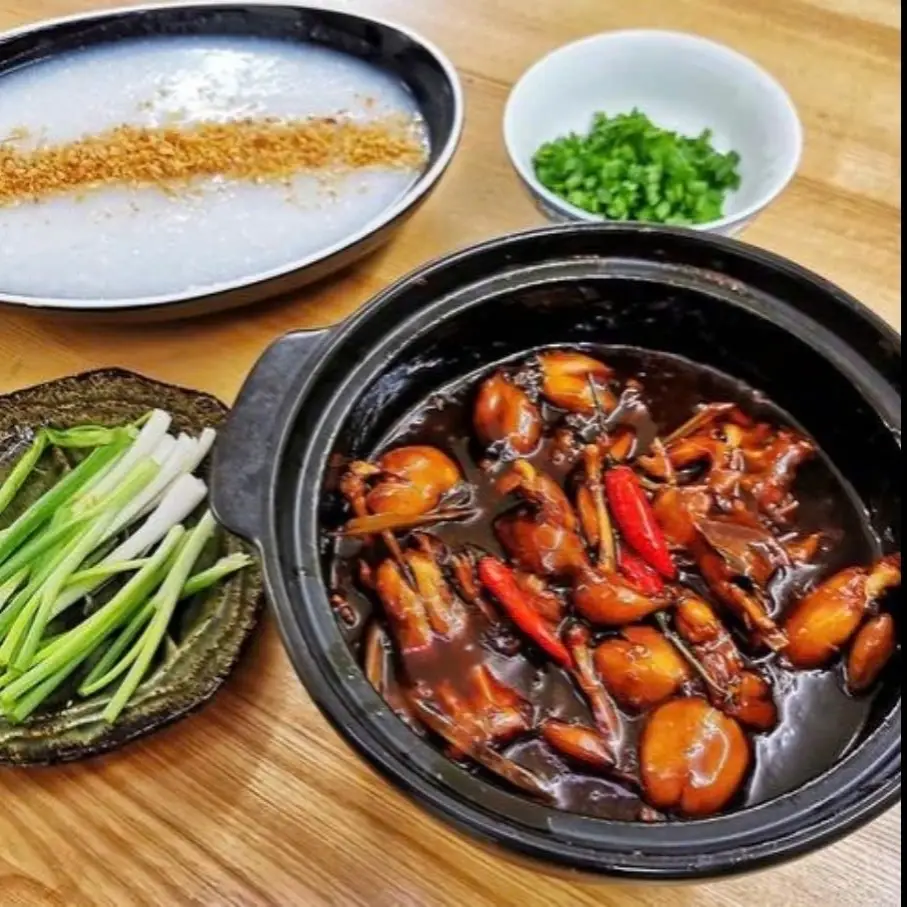Hình ảnh cháo tỏi + ếch kho sả