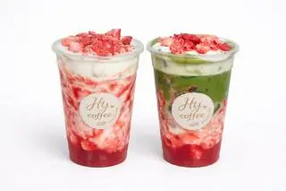 Hình ảnh Matcha dâu sấy thăng hoa