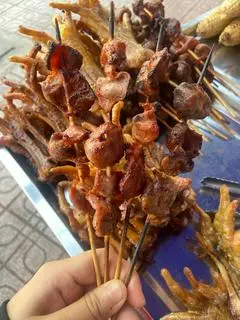 Hình ảnh Mề Gà Nướng + đậu bắp