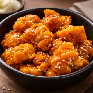 Hình ảnh Gà popcorn chiên sốt phô mai hàn quốc