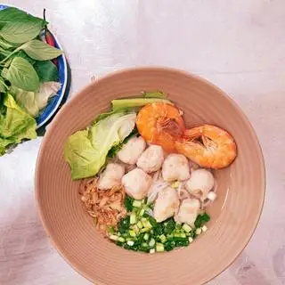 Hình ảnh bún mọc và tôm