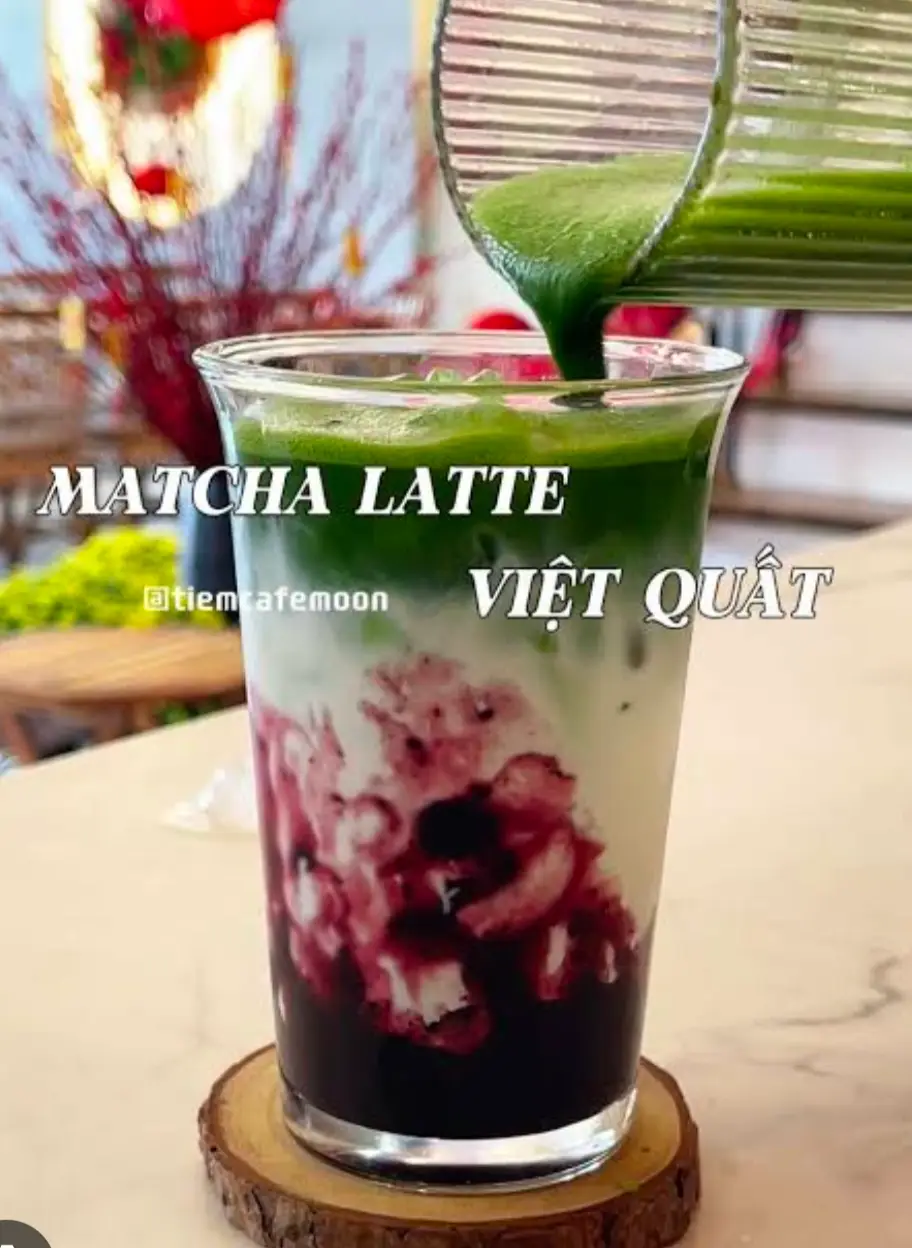 Hình ảnh Matcha latte việt quất
