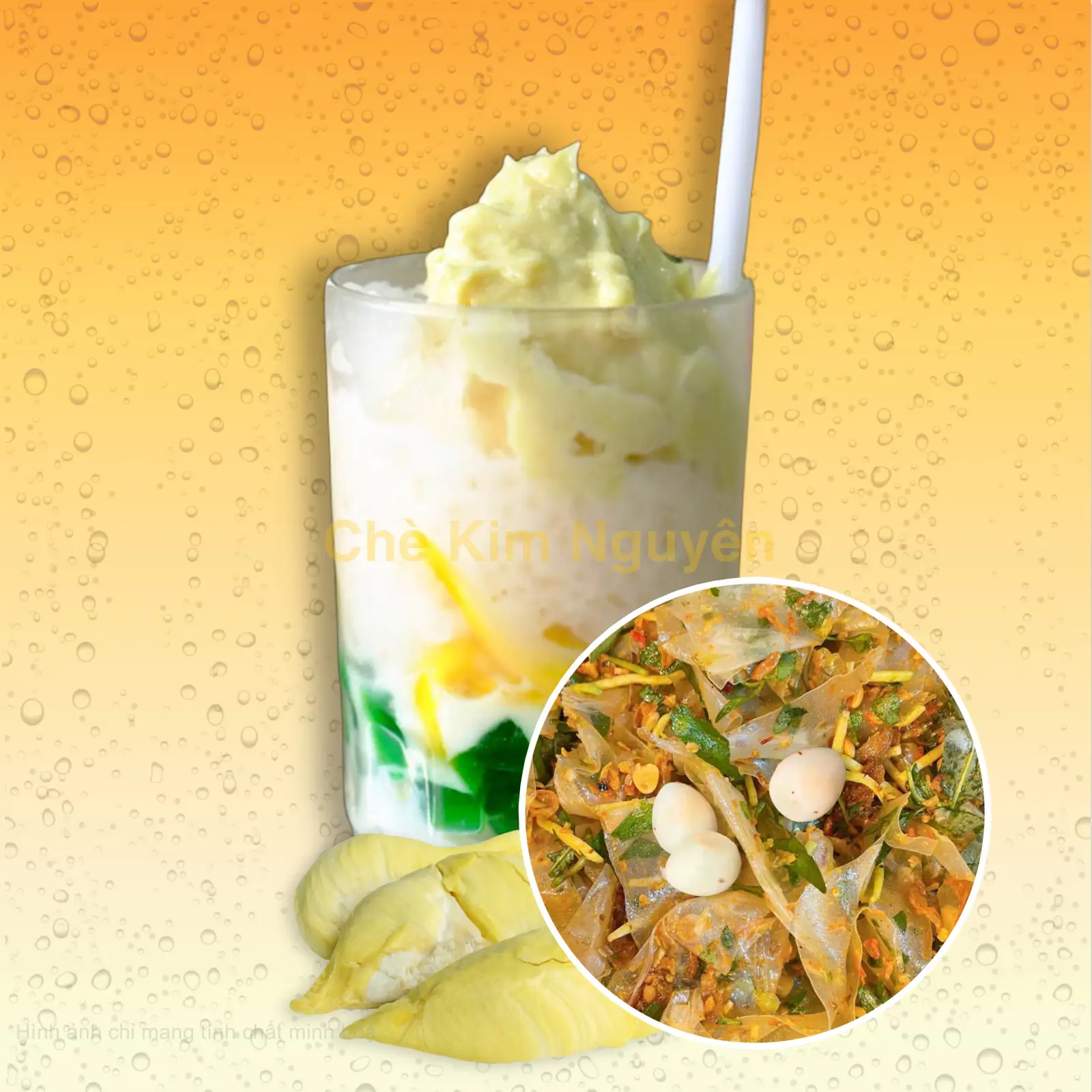 Hình ảnh Combo Chè Thái & Bánh Tráng Trộn Mỡ Hành Cay
