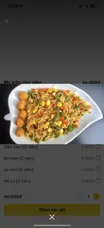 Hình ảnh Mì / Mỳ trộn tôm viên