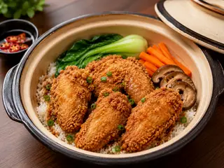 Hình ảnh Cơm Rang Cánh Gà Tặng trà chanh