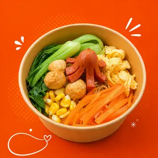 Hình ảnh Mì trộn cá viên xúc xích