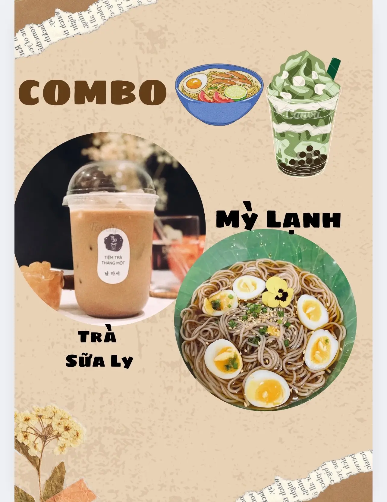 Hình ảnh Combo TRÀ SỮA LY & MỲ LẠNH