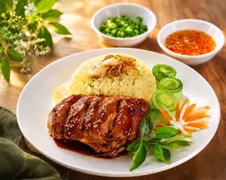 Hình ảnh Cơm Má Đùi Gà sốt Teriyaki 