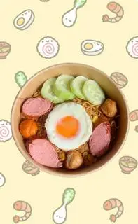 Hình ảnh Mì Trộn Trứng Xúc Xích