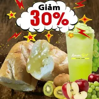 Hình ảnh COMBO Trà Chiều (1 Trà Trái Cây Kiwi Nho Tươi + 1  Bánh Mì Sốt Bơ)