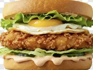 Hình ảnh HAMBURGER trứng & gà chiên (Egg Chicken Finger HAMBURGER)