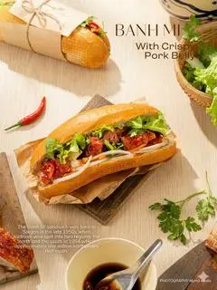 Hình ảnh Bánh mì heo quay chay