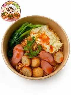 Hình ảnh Mì Trộn Trứng Xúc Xích Cá Viên 