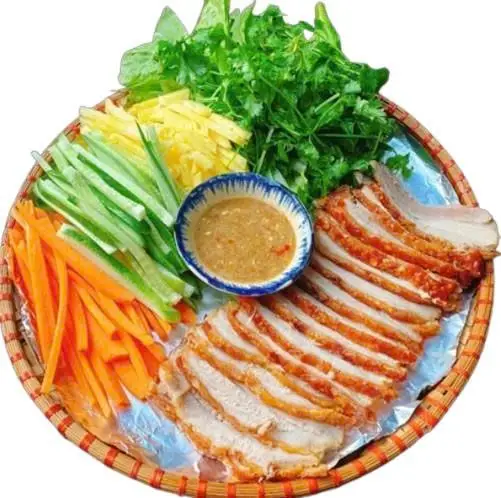 Hình ảnh Bánh tráng cuốn thịt heo quay