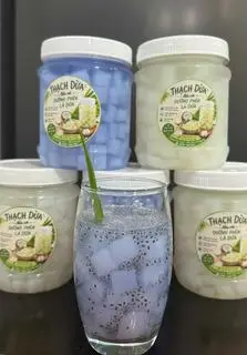 Hình ảnh Thạch dừa nấu đường phèn lá dứa