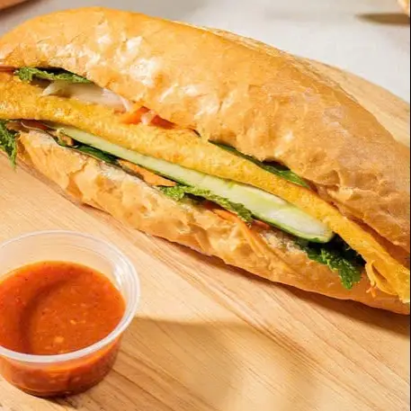 Hình ảnh bánh mì gà nướng sốt pho mai