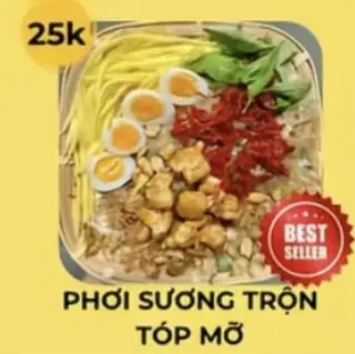 Hình ảnh phơi sương trộn tóp mỡ 