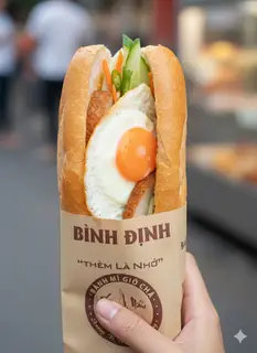 Hình ảnh Bánh mì chả cá ốp la