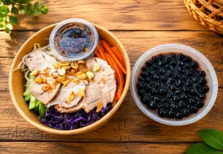 Hình ảnh Combo tàu hủ trân châu - bún trộn thịt heo