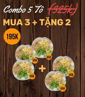 Hình ảnh Mua 3 Tặng 2 (Combo 5 Tô Cháo Thịt Bằm)