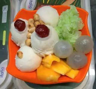 Hình ảnh KEM DỪA XÔI TRÁI CÂY